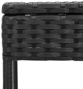 2 db fekete polyrattan napozóágy asztallal