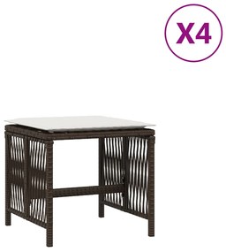 vidaXL 4 db barna polyrattan kerti szék párnával 41 x 41 x 36 cm