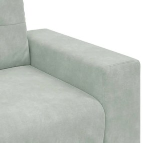 világosszürke bársony loveseat kanapé 140 cm