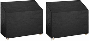 vidaXL 2 db polietilén kerti padhuzat 8 fűzőlyukkal 160x70x70/88 cm