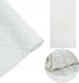 Boho szőnyeg Japandi bézs 80x150 cm krémszínű Fehér