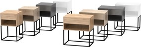 Éjjeliszekrény/kisasztal, artisan tölgy/fekete, ARTI TYP 2