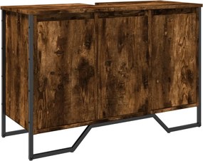 vidaXL füstös tölgy szerelt fa fürdőszobai mosdószekrény 91x35x60 cm