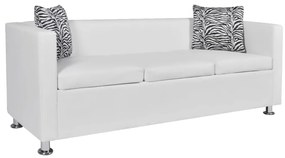 vidaXL fehér 3-személyes műbőr kanapé