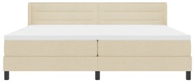 Boxspring ágy matraccal, Krém színben, 200 x 200 cm - Szövet
