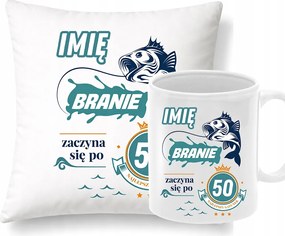 Párna Bögre Szett Születésnapi ajándék horgásznak Név bármilyen életkor