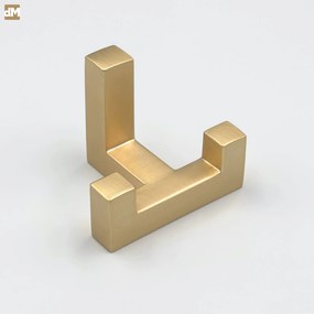 Bútorakasztó dupla Block arany szálcsiszolt, ruhákhoz