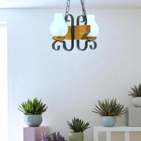 Brilagi - Csillár láncon QUEEN 2xE14/40W/230V bükkfa