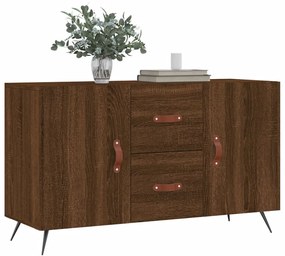 barna tölgyszínű szerelt fa tálalószekrény 100 x 36 x 60 cm