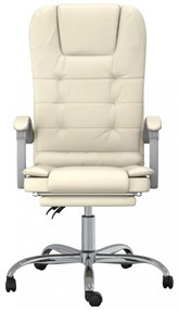 vidaXL krémszínű műbőr dönthető masszázsfotel