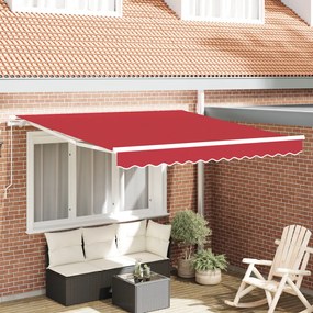 Kézi Behúzható Napellenző Piros 350x250 cm