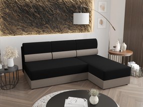 Sarok ülőgarnitúra Radiant L1 (fekete + szürke) (J). 1057439
