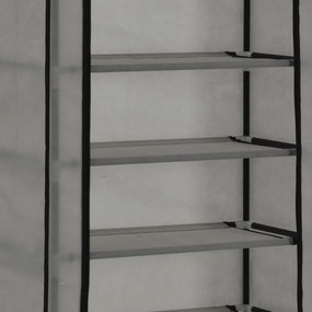 szürke szövetborítású cipősszekrény 57 x 29 x 162 cm