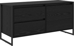 vidaXL TV szekrény fiókkal Fekete tölgy 100 x 36 x 49.5 cm Faanyag