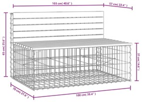tömör duglászfenyő gabion kerti pad 103x70x65 cm