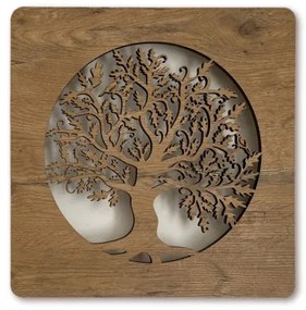 Li-Go 5275/DUB2 - Fényerőszabályozható LED falióra LED/10W/5V 20000 mAh 42x42 cm tölgy+ távirányító