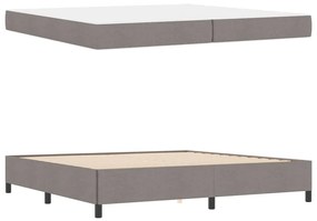 Boxrugós ágy Taupe és Fekete 200 x 200 cm Textil és mérnöki fa