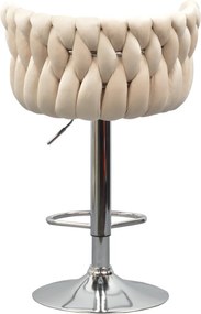 Design bárszék, bézs Velvet szövet/króm, BRIN
