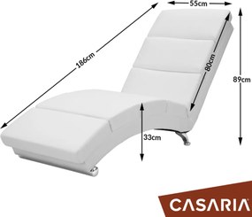 LONDON napozó fotel, 186×55×89cm, fehér Casaria