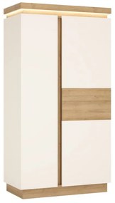 LION ruhásszekrény, 103,1x198,5x56, fehér/riviera tölgy