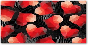 Konyhai panel Geometrikus szívek 140x70 Ragasztó