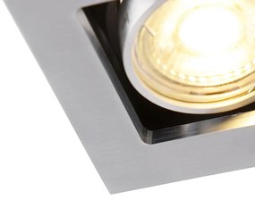 6 darabos süllyesztett spotlámpa készlet alumínium téglalap alakú 2-lámpás - Qure