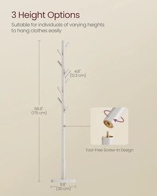 Álló ruhafogas fa 8 akasztóval, cappuccino bézs