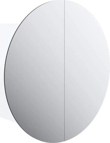 vidaXL fehér fürdőszobai szekrény kerek tükörrel/LED-del 40x40x17,5 cm