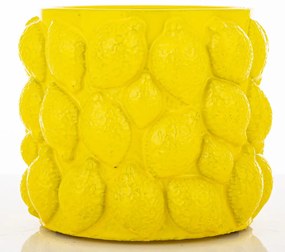 Modern design Kaspó kerámia sárga 10x12x12 belső lyuk 8cm