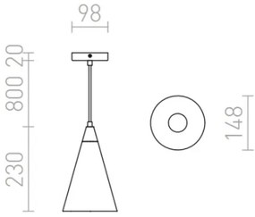 RED - Design Rendl - R12380 - Csillár zsinóron HEIDI 1xE27/28W/230V beton/fa