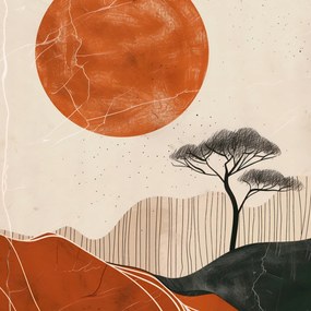 Poszter 70x70cm Afrikai naplemente