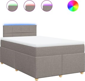 vidaXL tópszínű szövet rugós ágy matraccal 120 x 190 cm