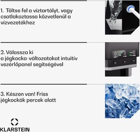 Klarstein ArcticBlend 3in1 jégkészítő, 20 kg/24ó, Jéggolyó, Zúzott jég, Vízadagoló