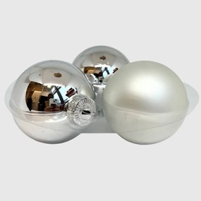 Silver ezüst üveg karácsonyi gömb szett 12*6cm
