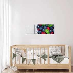 Kép - tál erdei gyümölccsel (órával) (90x30 cm)
