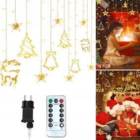 LED-es karĂĄcsonyi fĂ©nyfĂŒggöny Meleg fehĂ©r RĂ©nszarvas lĂĄmpĂĄk KarĂĄcsonyfa csengĆ