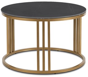 Dohányzóasztal Fekete Márvány Kerámia Lappal. KORIN