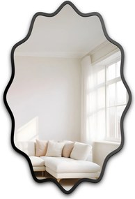 Aquarelle Elva 50x75 hullámos fekete keretes tükör előszobába