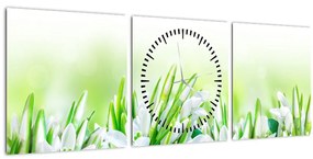 Kép - Hóvirág (órával) (90x30 cm)