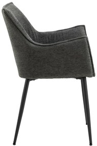 Sötétszürke kárpitozott étkezőfotel Bonita – Actona