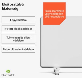 ThermaTouch konvektor, 2 000 W, elegáns kialakítás, érintéses vezérlés, 20 m²-ig
