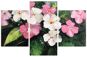 Kép - Rózsaszín és fehér virágok (90x60 cm)