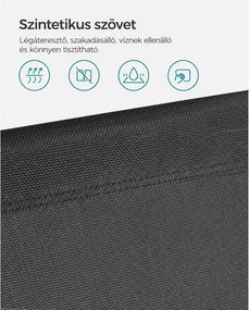 Összecsukható napozóágy napellenzővel 53 x 193 x 29,5 cm, 150 kg-ig terhelhető, sötétszürke