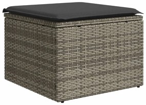 vidaXL szürke polyrattan kerti szék párnával 55 x 55 x 37 cm