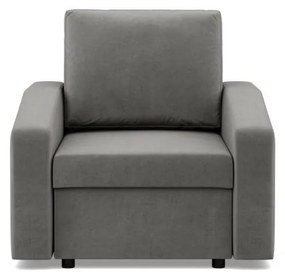 Zeus fotel, döntött kartámasz, bársony, bonell töltet, világosszürke