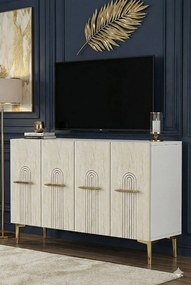 Ida 120 - White, Travertine, Gold