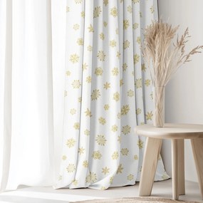 Goldea karácsonyi dekoratív drapéria - arany hópelyhek 140x150 cm