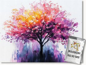 Fotótapéta Flizelina Akvarell Természet Fa Virágok Tavasz 208x146 ragasztó