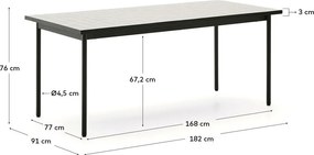 Acél kerti étkezőasztal 91x182 cm Maurina – Kave Home
