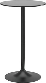 HOMCOM Bárasztal Bistro Asztal Ø60 x 102 cm Kerek Party Asztal Pult Asztal Nappaliba, Étkezőbe, Acél, Fekete | Aosom